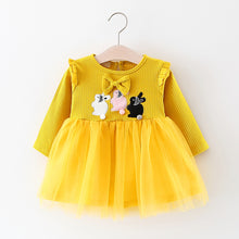 Load image into Gallery viewer, Baby Girls Cotton Long Sleeve Rabbit Print Frock