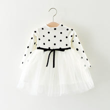 Load image into Gallery viewer, Baby Girls Colorful Soft Polyester  Dot Pattern Long Sleeve Frock