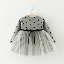 Load image into Gallery viewer, Baby Girls Colorful Soft Polyester  Dot Pattern Long Sleeve Frock