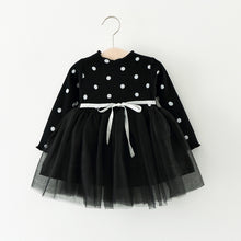 Load image into Gallery viewer, Baby Girls Colorful Soft Polyester  Dot Pattern Long Sleeve Frock