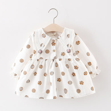 Baby Classy Colors Cotton Print Collar Neck Frock