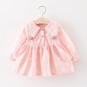 Baby Classy Colors Cotton Print Collar Neck Frock