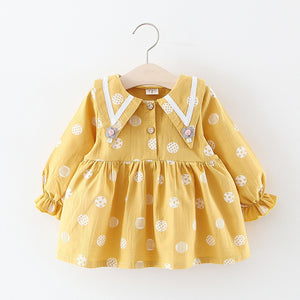 Baby Classy Colors Cotton Print Collar Neck Frock