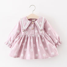 Load image into Gallery viewer, Baby Classy Colors Cotton Print Collar Neck Frock
