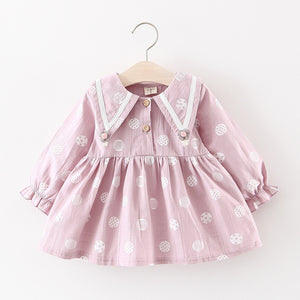 Baby Classy Colors Cotton Print Collar Neck Frock