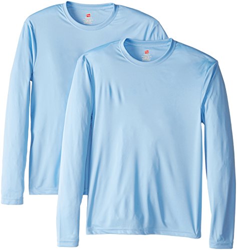 Hanes Men's Long Sleeve Cool Dri T-Shirt UPF 50+, X-Small, 2 Pack, Deep Red at Amazon Menâs Clothing store:
