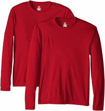 Load image into Gallery viewer, Hanes Men&#39;s Long Sleeve Cool Dri T-Shirt UPF 50+, X-Small, 2 Pack, Deep Red at Amazon Menâs Clothing store: