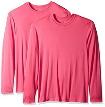 Load image into Gallery viewer, Hanes Men&#39;s Long Sleeve Cool Dri T-Shirt UPF 50+, X-Small, 2 Pack, Deep Red at Amazon Menâs Clothing store: