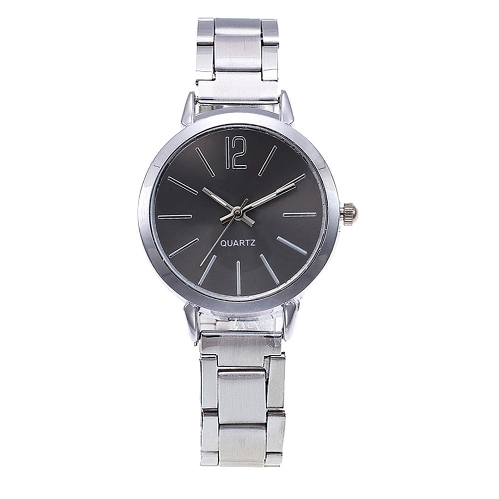 Good present Shock Resistant Stainless Steel Strap Dial Display Quartz Wrist Watch