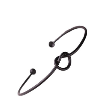 Trendy Women Simple Knot Bangle Tension Setting Copper Jewelry Bracelet