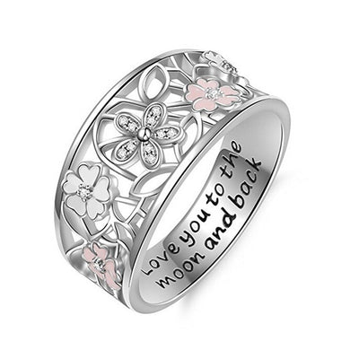 Women Metal Party Blossoms Round Cocktail Fashion Alloy Jewelry Ring