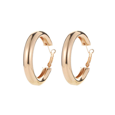 Beautiful Women Thick Big Gold Stud Earrings Fashion & Beautiful