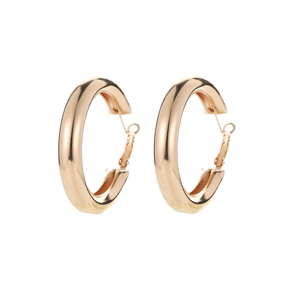 Beautiful Women Thick Big Gold Stud Earrings Fashion & Beautiful