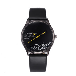Men Round Simple Stainless Steel Case Watch Design Leather Band Analog Alloy Quartz Wrist watch