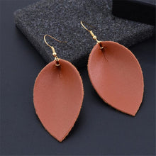 Load image into Gallery viewer, Women Fashion Leather Leaf Drop Bohemian Earrings Trendy Jewelry Casual Wear
