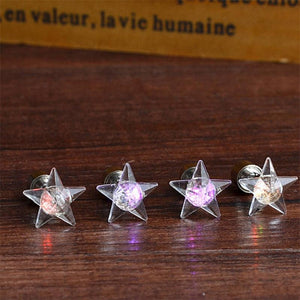 Modern push-back Lighting Earrings Fashion Dance Party Accessories Unique Designed Light Up LED Bling Ear Studs Earring
