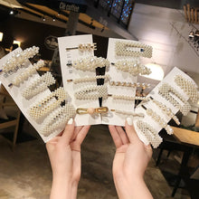 Load image into Gallery viewer, Ins Fashion 1Set Women Girls Elegant Pearls Hair Clips Sweet Headwear Hair Ornament Hairpins Barrettes Headband Hair Accessories