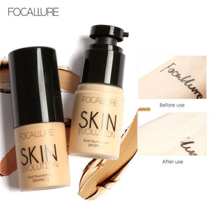 FOCALLURE Base Face Liquid Foundation Cream Full Coverage Concealer Oil-control Easy to Wear Soft Face Makeup Foundation