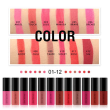 Load image into Gallery viewer, 1PC Waterproof Long-Lasting Matte Liquid Lipstick Easy To Carry 12 Colors Nude Lip Gloss 3.5g Velvet Red Lip Tint Makeup