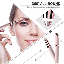 Load image into Gallery viewer, Mini Electric Eyebrow Trimmer Lipstick Brows Pen Hair Remover Painless Eye brow Razor Epilator with LED Light OPP Package