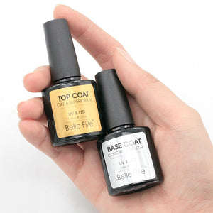 Belle Fille Base and Top Coat Gel Nail Polish UV 10ml Transparent Soak Off Primer Gel Polish Gel Lacquer Nail Art Manicure