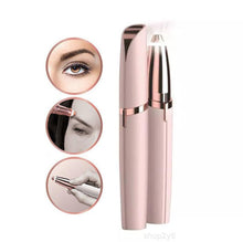 Load image into Gallery viewer, Mini Electric Eyebrow Trimmer Lipstick Brows Pen Hair Remover Painless Eye brow Razor Epilator with LED Light OPP Package