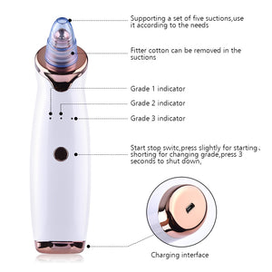Blackhead Remover Skin Care Pore Vacuum Acne Pimple Removal Vacuum Suction Tool Facial Diamond Dermabrasion Machine Face Clean