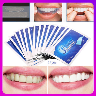 28Pcs/14Pair Teeth Whitening Strips 3D White Gel Tooth Dental kit Oral Hygiene Care Strip for false Teeth Veneers Dentist seks