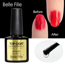 Load image into Gallery viewer, Belle Fille Base and Top Coat Gel Nail Polish UV 10ml Transparent Soak Off Primer Gel Polish Gel Lacquer Nail Art Manicure