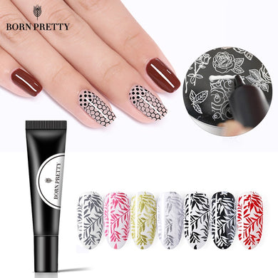 BORN PRETTY Nail Stamping Gel Polish 8ml Black White Stamp Print Oil UV Gel Lacquer Soak Off Varnish for Nail Art Stamping Plate