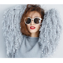 Load image into Gallery viewer, [TWOTWINSTYLE] 2017 Autumn Winter Fur Spliced Long Sleeves Knitted Sweaters Dress Women New Fashion Clothing Pullovers Gray