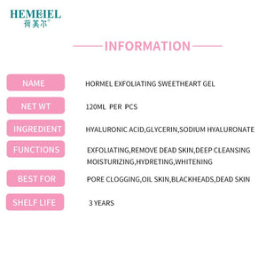 HEMEIEL Deep Clean Hyaluronic Acid Exfoliating Peeling Gel Smoothen Facial Scrub Gel Polish Acne Blackhead Remove Face Cleanser