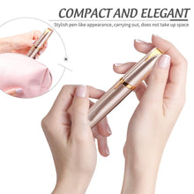 Load image into Gallery viewer, Mini Electric Eyebrow Trimmer Lipstick Brows Pen Hair Remover Painless Eye brow Razor Epilator with LED Light OPP Package