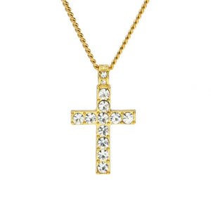 Men Women Jewelry Crystal Rhinestone Plus Mark Pendant Wave Chain Fashion Jewelry