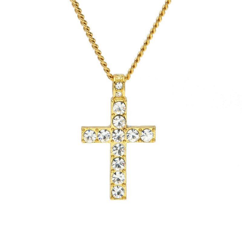 Men Women Jewelry Crystal Rhinestone Plus Mark Pendant Wave Chain Fashion Jewelry