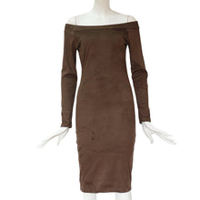 Load image into Gallery viewer, Women Long Sleeve sexy Bodycon off shoulder above Knee Dress