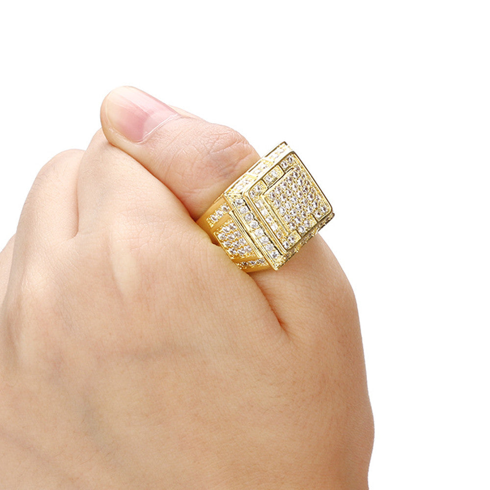 Men Aluminium Alloy Metal Geometric Shape Trendy Fashion Gift Rings