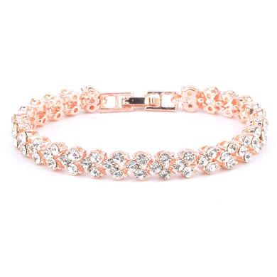 Woman Chain & Link Bracelet Compatible Size Party Wedding Rhinestone Crystal Bracelet