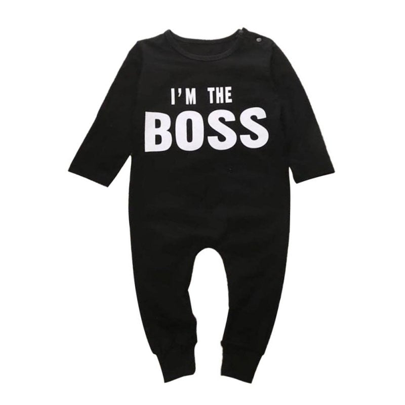 Baby Boys Letter Pattern Full Sleeve Cotton O-Neck Baby Rompers