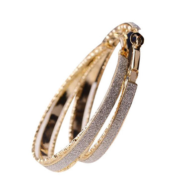 Women Dull Polish Party Fashion Big Hoop Vintage Drop Earrings
