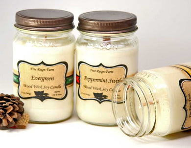 Peppermint Swirl - Wood Wick Candles