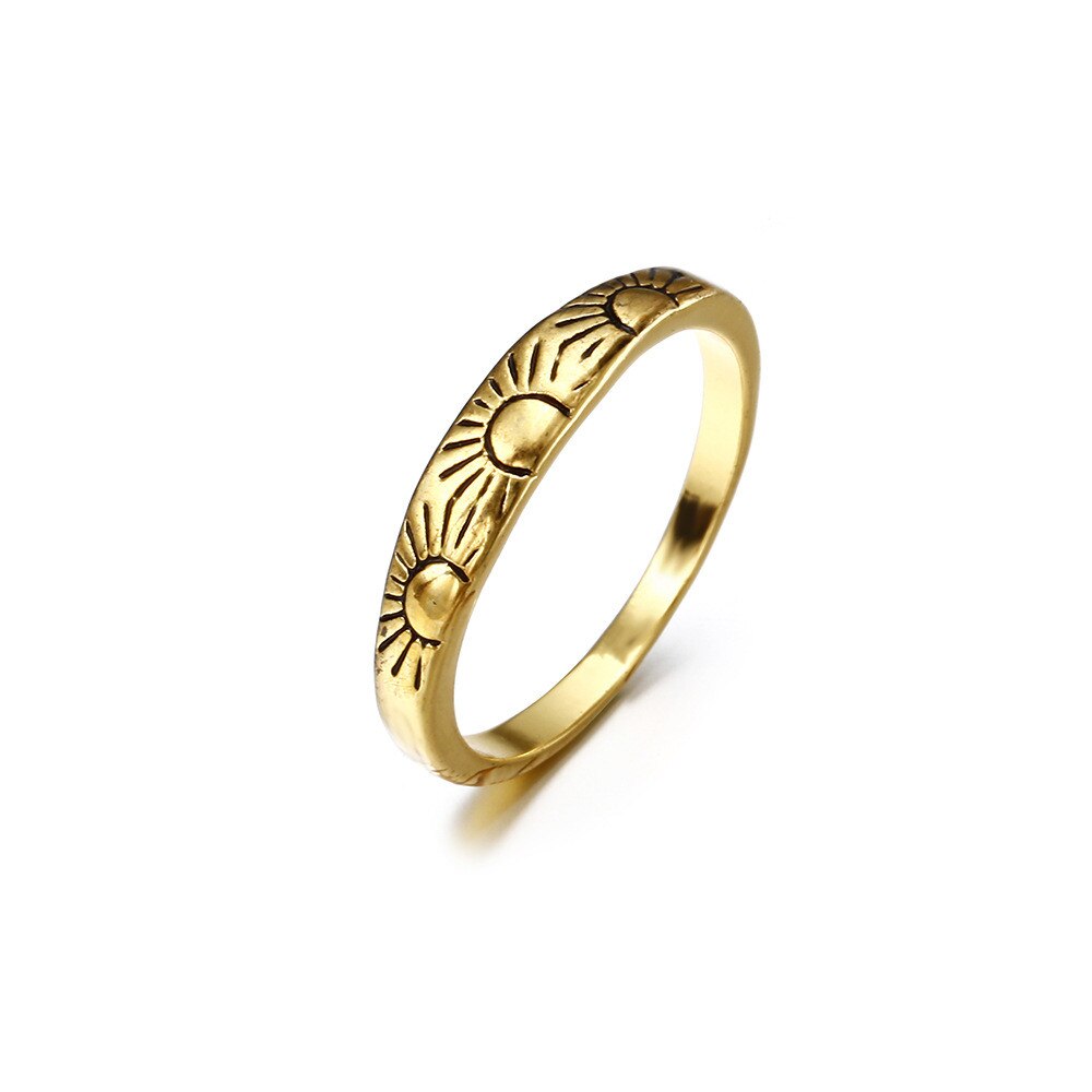 Women Round Cocktail Ring Fashion Sun Ring Women Jewelry