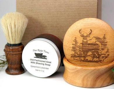 Engraved Shaving Set - Shaving Soap, Brush & Engraved Mug - Bass