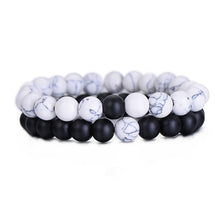 Load image into Gallery viewer, 2Pcs/Set Couples Distance Bracelet Classic Natural Stone White and Black Yin Yang Beaded Bracelets for Men Women Best Friend Hot