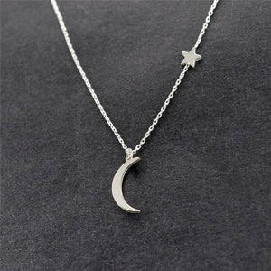 Ahmed Simple Star & Moon Pendant Necklace For Women New Bijoux Maxi Statement Necklaces Collier Fashion Jewelry