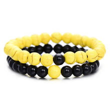 Load image into Gallery viewer, 2Pcs/Set Couples Distance Bracelet Classic Natural Stone White and Black Yin Yang Beaded Bracelets for Men Women Best Friend Hot