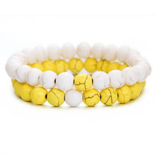 Load image into Gallery viewer, 2Pcs/Set Couples Distance Bracelet Classic Natural Stone White and Black Yin Yang Beaded Bracelets for Men Women Best Friend Hot