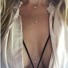Load image into Gallery viewer, H26 Free Shipping New Fashion Heart Leaf Moon Pendant Necklace Crystal Necklace Women Holiday Beach Statement Jewelry Wholesale