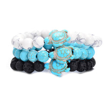 Load image into Gallery viewer, Summer Style Sea Turtle Beads Bracelets For Women Men Classic 8MM Blue Natural Stone Elastic Friendship Bracelet Beach Jewelry