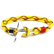 Load image into Gallery viewer, MKENDN Fashion Whale Tail Anchor Bracelets Men Women Charm Nautical Survival Rope Chain Paracord Bracelet Male Wrap Metal Hooks